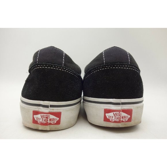 Vans Off The Wall Black Leather Casual Lace Up Tennis Shoes Men\'s 8.5 main image 3